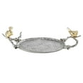 thumbnail image 4 of A&B Home Handles and Birds Adorning Aluminum Serving Platter Tray, 4 of 6