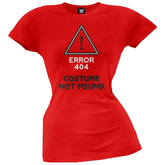 Halloween Women's Juniors Error Costume Not Found Short Sleeve Graphic Tee
