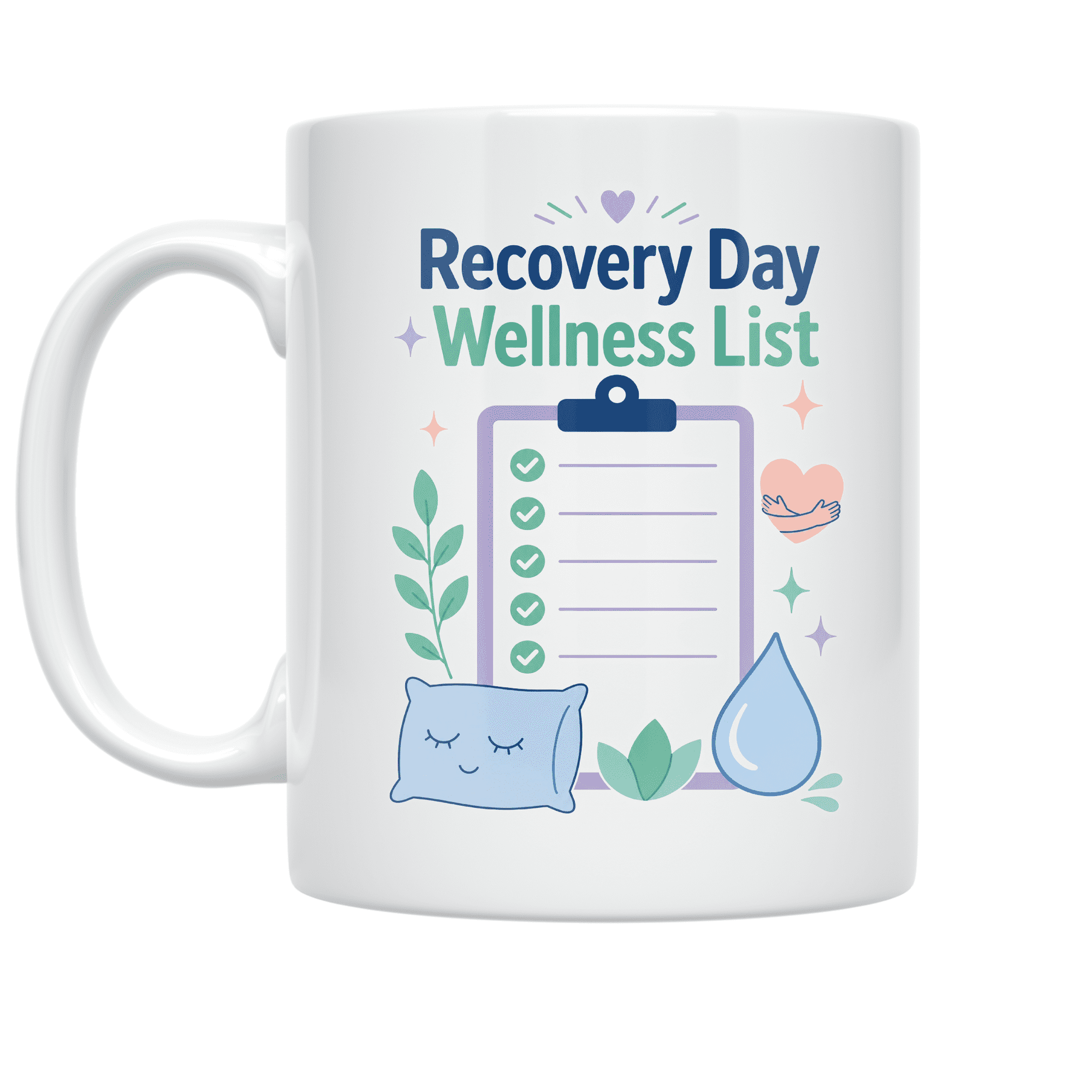 Recovery Day Wellness Checklist - Self-Care Enthusiast - 11 oz Ceramic Coffee Mug