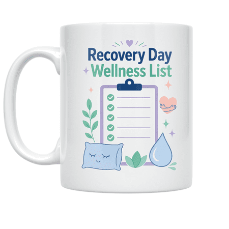 Recovery Day Wellness Checklist - Self-Care Enthusiast - 11 oz Ceramic Coffee Mug
