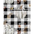 thumbnail image 5 of Pack of 2 Outdoor Pillow Covers, White Pumpkin Autumn Leaves Black Plaid Waterproof Square Throw Pillowcase Cushion Decorative Pillow Covers for Couch Patio Tent, 26x26 in, 5 of 6