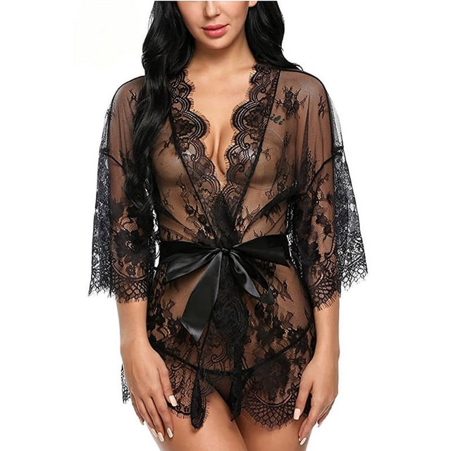 XmhyTop Babydoll Lenceria Mujer Erótica de Encaje Talla Grande M Negro - Conjunto Ideal para Mujeres en Búsqueda de Sensualidad y Comodidad