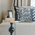 thumbnail image 2 of Birch Harbor Eliza 20" x 20" Navy Embroidered Floral Cotton Adult Decorative Throw Pillow, 2 of 11