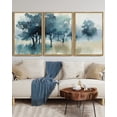thumbnail image 3 of SHENIFY Large 24x36in3pcs Natural Framed Landscape Wall Art Set Watercolor Ink Wash Tree Forest Nature Scenry Tie-dyed Wilderness Farmhouse Rustic Modern Art Decorative, 3 of 5