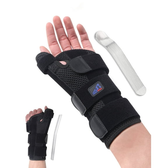 Sinaiwell Wrist Brace with Thumb Spica Splint Support(Medium - Left Hand)