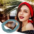 thumbnail image 2 of Unique Bargains 1 Pc Stripes Elastic Cross Headwrap for Women Lake Blue, 2 of 6