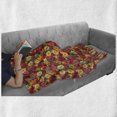 thumbnail image 6 of Anemone Flower Soft Flannel Fleece Blanket, Retro Style Floral Pattern Romantic Botanical Spring Composition, Cozy Plush for Indoor and Outdoor Use, 50" x 60", Dark Coral Teal Yellow, by Ambesonne, 6 of 6