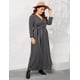 thumbnail image 5 of Vestido maxi de manga larga de talla grande para mujer con cuello en V y cintura imperio, vestidos largos casuales sueltos, vestido de invierno de talla grande, 5 of 5