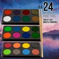 thumbnail image 4 of U.S. Art Supply 82-Piece Deluxe Artist Studio Creativity Set Wood Box Case - Art Painting, Sketching Drawing Set, 24 Watercolor Paint Colors, 24 Oil Pastels, 24 Colored Pencils, 2 Brushes, Starter Kit, 4 of 7