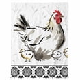 thumbnail image 7 of Rooster Hen Flannel Blanket for Bed,Travel and Camping, Chicken Farm Animal Rustic Black Floral Super Soft Cozy Blanket for All Seasons 60"x80", 7 of 7