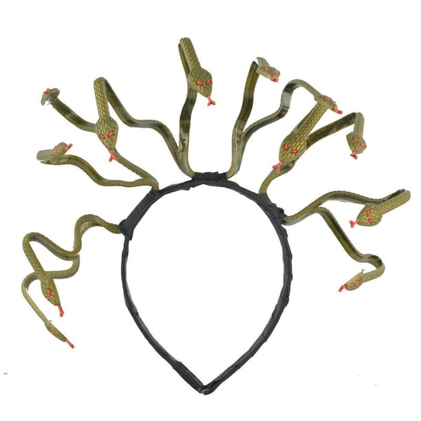 Halloween Vintage Medusa Snake Costume Headband Cosplay Dress-up Headpiece Carnival Mardi Gras Masquerade funny toysGreen He Qiyong unisex