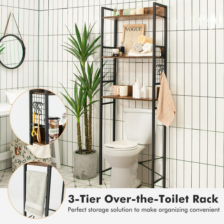 4-Tier Freestanding Over the Toilet Storage Rack - Costway