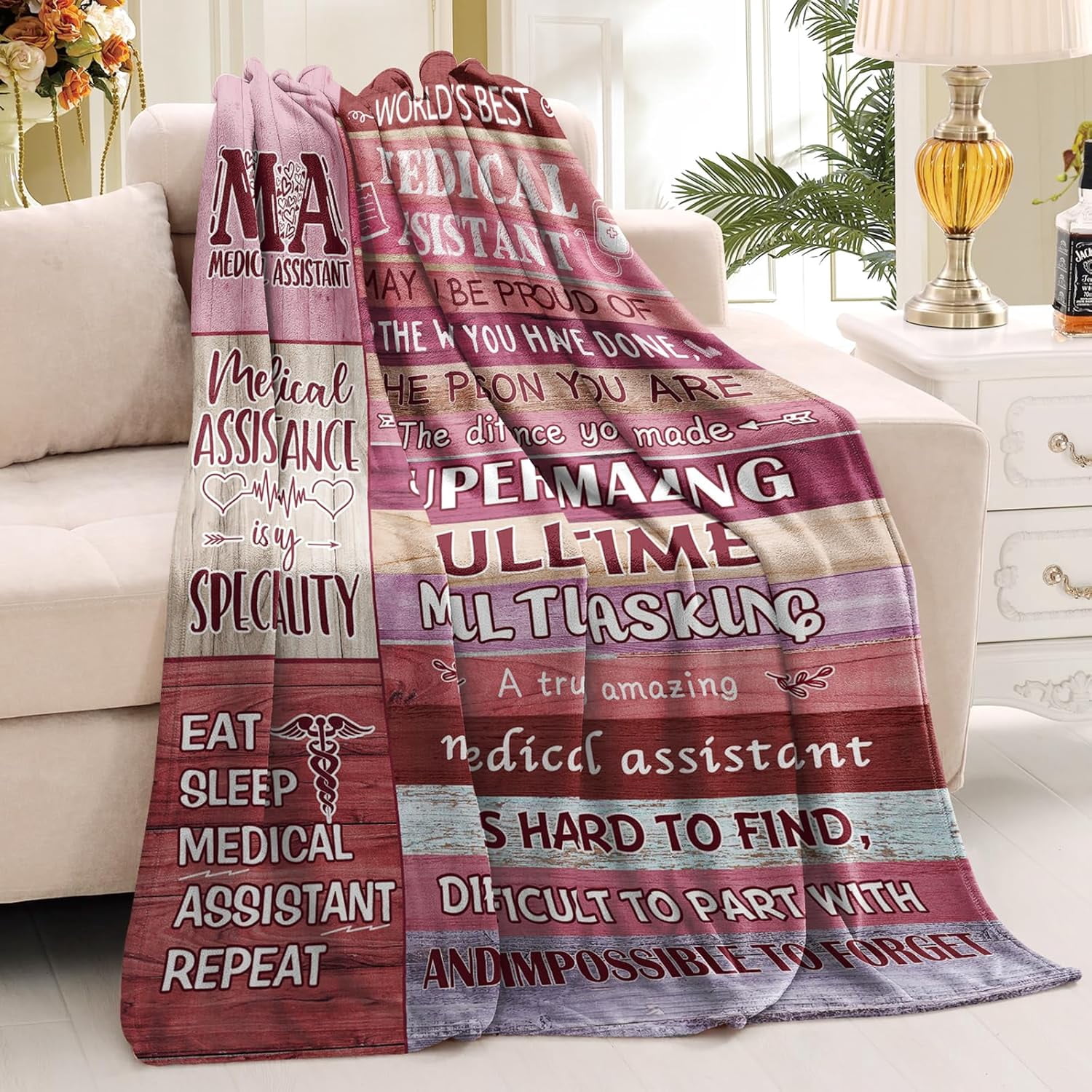 Medical Assistant Gifts for Women, MA Week Gifts for Medical Assistants, MA Appreciation Gifts Blanket, Gifts for Medical Assistant on Medical Assistant Week, Birthday Christmas Throw Blanket 50x60