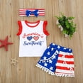 thumbnail image 2 of LAPAKIDS Toddler Baby Girl Sleeveless 4th of July Patriotic Tank Tops American Flag Print Shorts 2PCs Outfit Sets 6-9 Months, 2 of 7