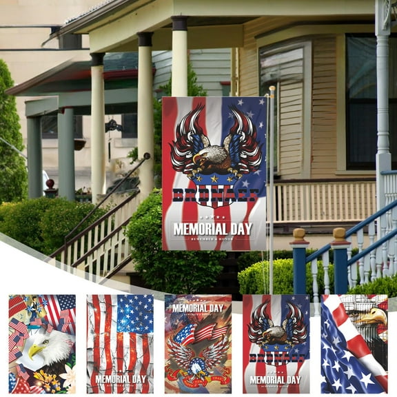 XMMSWDLA 4th of July Home Decorative Garden Flag, Yard Coastal Beach America Outside Decor, Outdoor Small Decoration Double Sided 12 x 18