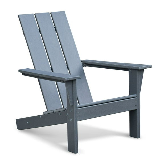 Adirondack Chair, HDPE Resin Outdoor Patio Furniture, Dark Grey - Weather Resistant, 250lb Capacity