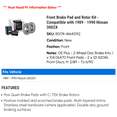 thumbnail image 2 of Front Brake Pad and Rotor Kit - Compatible with 1989 - 1990 Nissan 300ZX - Centric, 2 of 2