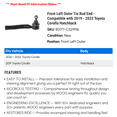 thumbnail image 2 of Front Left Outer Tie Rod End - Compatible with 2019 - 2022 Toyota Corolla Hatchback 2020 2021, 2 of 2