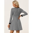 thumbnail image 4 of Vestido Elegante con Botones y Cuello Redondo Tela a Cuadros para Mujer Negro XL, 4 of 5