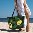 thumbnail image 3 of Wukai Fresh Avocados Print Zipper Bag,large Beach Tote Bag,Waterproof Sandproof Bag,Grocery and Picnic Tote Travel Bag, 3 of 5