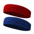 thumbnail image 2 of Tennis Headband Sweat Bands For Men Women,Workout Sweatbands Moisture Wicking Absorbent Head Bands For Teenagers Students,Stretch No Slip Men's Headbands For Yoga Running Sports Hiking 4pcs, 2 of 5
