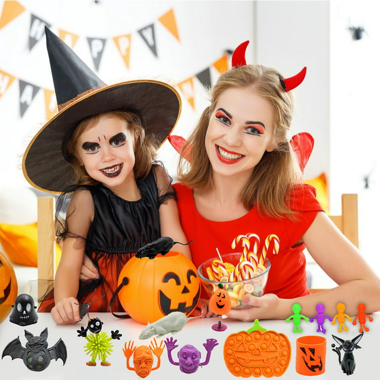 31 Pieces Halloween Toy Halloween Party Gift Gift Bag Filler Halloween Treats Prize, Push Pop Bubble Toys Stress Relief Anti-Anxiety Toys,blind Box