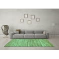 thumbnail image 3 of Ahgly Company Indoor Round Abstract Turquoise Blue Modern Area Rugs, 3' Round, 3 of 4