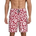 thumbnail image 2 of Daiia Red Flowers Mens Woven Stretch Pajama Short,Short Pajama Pants-XX-Large, 2 of 9