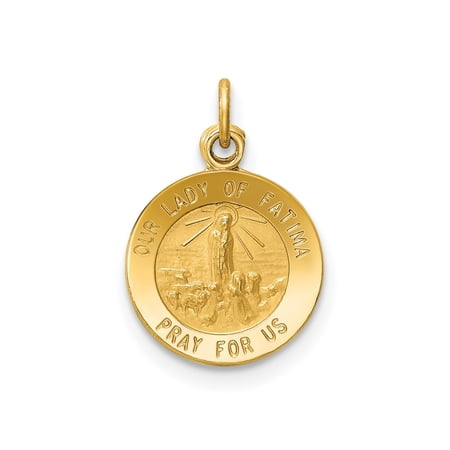 FJC Finejewelers 14 kt Yellow Gold Our Lady of Fatima Medal Charm 16 x 11 mm