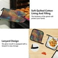 thumbnail image 4 of Colorful Curve Lines 5 Pcs Kitchen Set Heat Resistant Oven Mitts and Non-Slip Pot Holders with Adjustable Cooking Apron, 4 of 6
