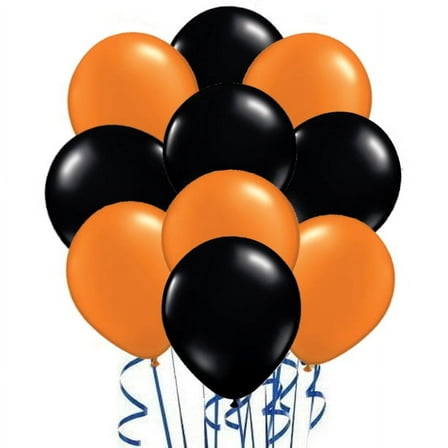PMU Balloons 9 Inch PartyTex Orange and Black Latex Pkg/100