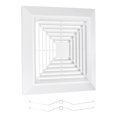 thumbnail image 1 of Cubierta de ventilador de extracción de baño Uxcell, rejilla de ventilador de plástico ABS, cubierta de ventilación de aire acondicionado blanca de 9 x 9 pulgadas, 1 of 7