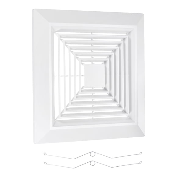 Cubierta de ventilador de extracción de baño Uxcell, rejilla de ventilador de plástico ABS, cubierta de ventilación de aire acondicionado blanca de 9 x 9 pulgadas
