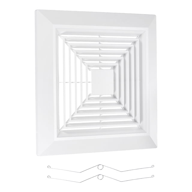 Cubierta de ventilador de extracción de baño Uxcell, rejilla de ventilador de plástico ABS, cubierta de ventilación de aire acondicionado blanca de 9 x 9 pulgadas