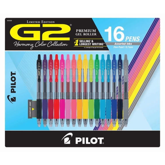G2 Premium Gel Roller Assorted Ink 16pk Fine Point