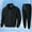 Black, variant on Solid Track Suits for Men Set Casual Athletic Sweatsuit Full Zip Pullover Long Sleeve Running Sport Outfits Casual Running Jogging Sport Suit Sets