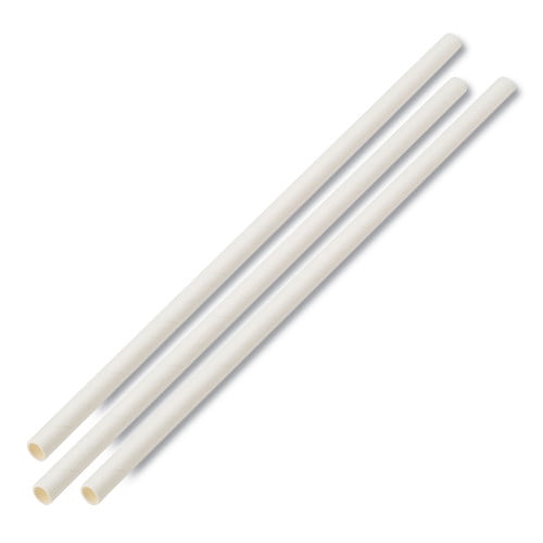 Boardwalk Unwrapped Paper Straws, 7.75" x 0.25" White, 4,800 Straws/Carton, Each
