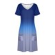 thumbnail image 4 of Vestido Corto de Verano Moda Gradiente Corto de Manga en V Cuello Vestido Casual, Poliéster Ligero de Verano, Lavado de Manos, 4 of 9