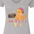 thumbnail image 4 of Inktastic Bring Back the 90s Cool Orange Cat Women's V-Neck T-Shirt, 4 of 5