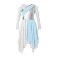 thumbnail image 2 of Kids Girls Ballet Praise Dance Dress Long Sleeve Modern Lyrical Dresses Church Worship, 2 of 7