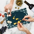 thumbnail image 5 of Navy Blue Cutting Board, Ocean Aqua Navy Themed Fish Swimming in a Circle Print, Decorative Tempered Glass Cutting and Serving Board, Small Size, Navy Blue and White, by Ambesonne, 5 of 5