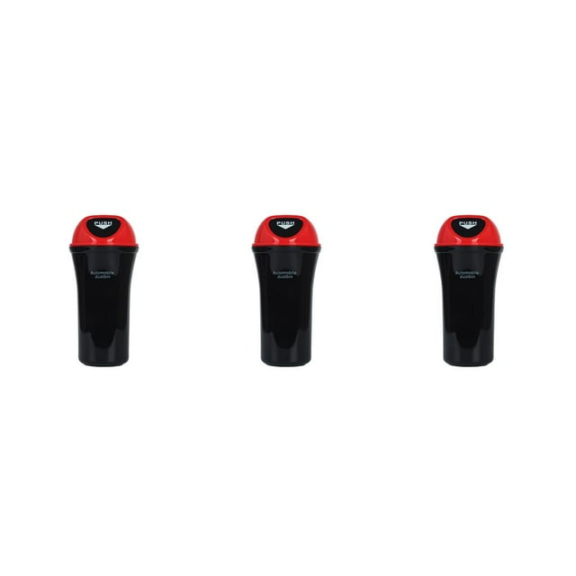 QualitChoice Car Trash Can Garbage Bin Waste Rubbish Storage Can Vehicle Plastic Trash Bucket red 3Set
