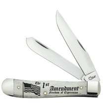 Case XX Knives Trapper 1st Amendment Natural Bone Pocket Knife