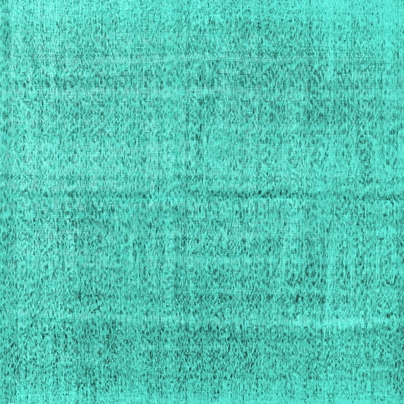 Ahgly Company Machine Washable Indoor Square Persian Turquoise Blue Traditional Area Rugs, 6' Square