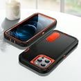 thumbnail image 5 of for iPhone 12 Pro Max Case Kickstand Durable 3-Layer Military Grade Protective Cover Hybrid Silicone Heavy Duty Rugged Shockproof Screen Lip Raised Protection for iPhone 12 Pro Max,
Black+Orange, 5 of 8