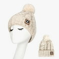 thumbnail image 5 of Prolriy Beanie for Women Outdoor Woolen Kat Ear All- Knitted Plush Warm Cute Hat Cycling Baseball Caps Wool Beanie Winter Hats for Women Beige, 5 of 7