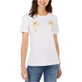 thumbnail image 1 of Carbon Copy Womens Palm Tree Graphic T-Shirt, White, Large, 1 of 1