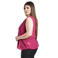 thumbnail image 2 of Blusa sin manga con detalle metalico Roman Fashion /Tallas Extras, 8006 (Magenta) fucsia oscuro 42, 2 of 6
