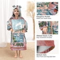 thumbnail image 3 of FORMRS Wearable Blanket Hoodie with Sleeves for Kids Cozy Flannel Sweatshirt, Pink Boat, 3 of 7