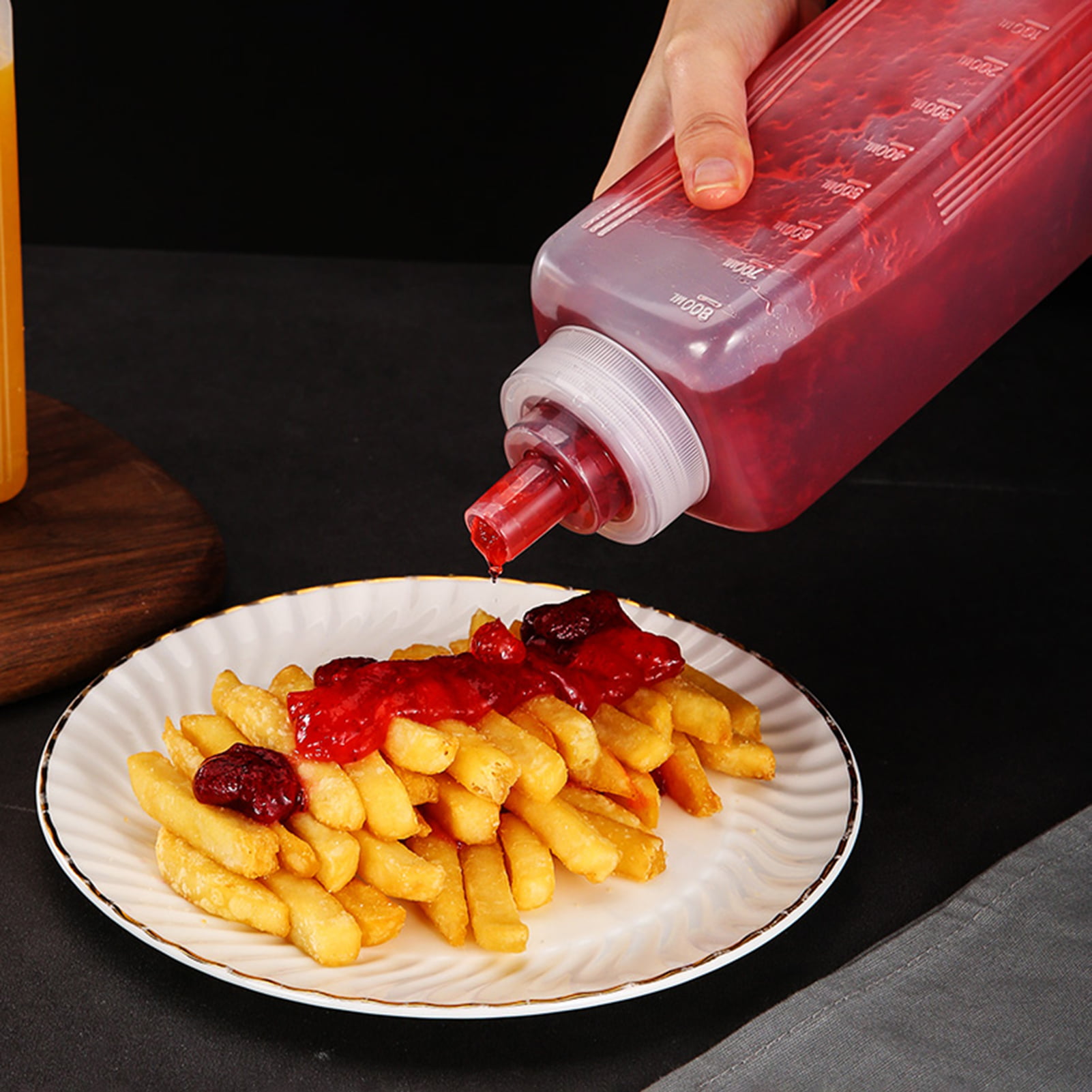 4PC Clear Squeeze Bottles 12 oz Condiment Ketchup Mustard Oil Squirt Mayo  Food, 1 - Food 4 Less